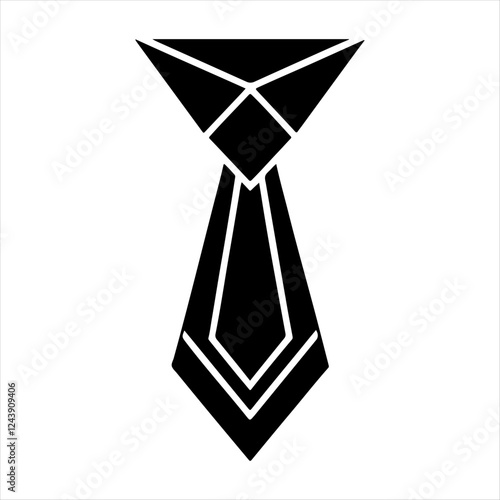 The tie icon. Necktie and neckcloth symbol. Flat tie