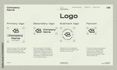 Brand identity guideline template to create visual identity of your company.