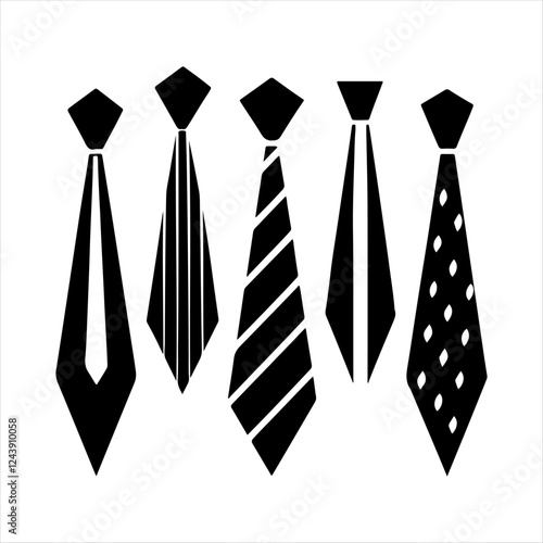 The tie icon. Necktie and neckcloth symbol. Flat tie