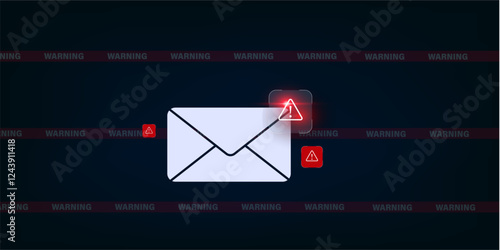 concept of Spam junk email Pop-up Warning alert