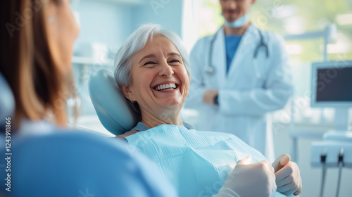 Wallpaper Mural Warm Clinic Interior with Caring Nurse and Grateful Senior Patient Torontodigital.ca