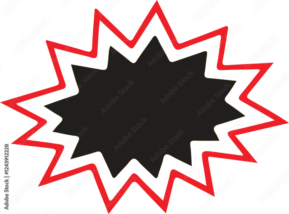 Black and red blast shape silhouette vector art illustration . Black and red blast shape silhouette vector art illustration .