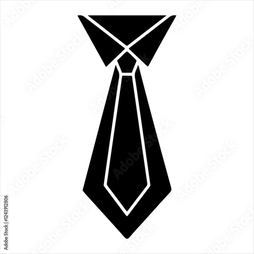 The tie icon. Necktie and neckcloth symbol. Flat tie