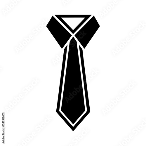 The tie icon. Necktie and neckcloth symbol. Flat tie