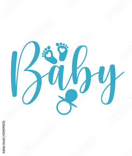 Baby typography design on plain white transparent isolated background for card, shirt, hoodie, sweatshirt, apparel, tag, mug, icon, poster or badge