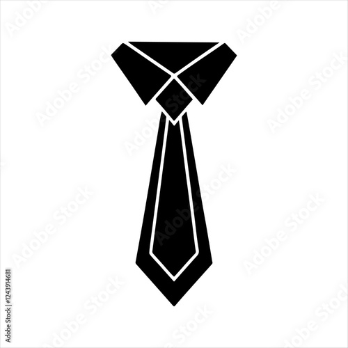 The tie icon. Necktie and neckcloth symbol. Flat tie