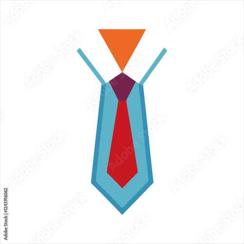 The tie icon. Necktie and neckcloth symbol. Flat tie