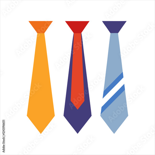 The tie icon. Necktie and neckcloth symbol. Flat tie