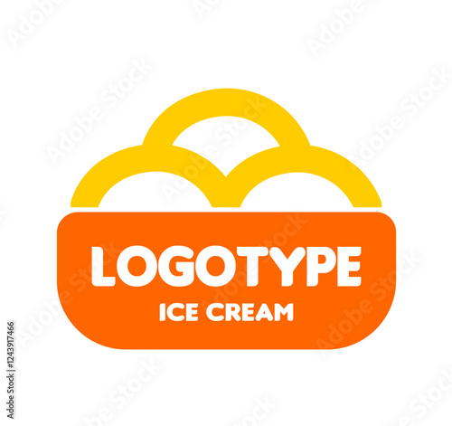vector ice cream shop logotyp...