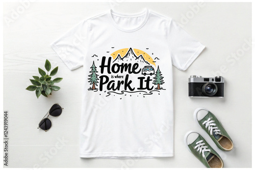 Camping t-shirt design Outdoors, Nature, Wilderness, Campfire
