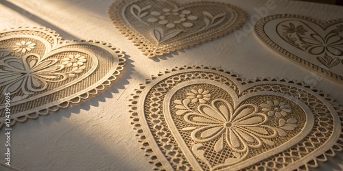 Wallpaper Mural Heart-shaped lace doilies Torontodigital.ca
