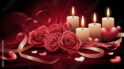 candles and roses