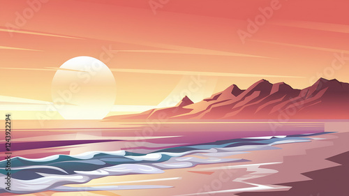 sunset on the sea
