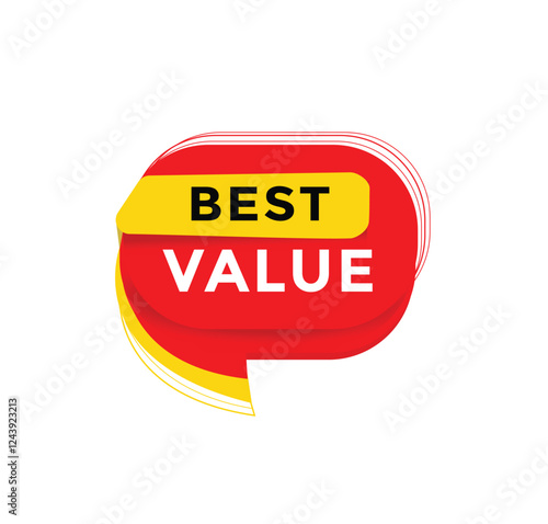 Best value banner for announcement, speech bubble icon. vector template modern.