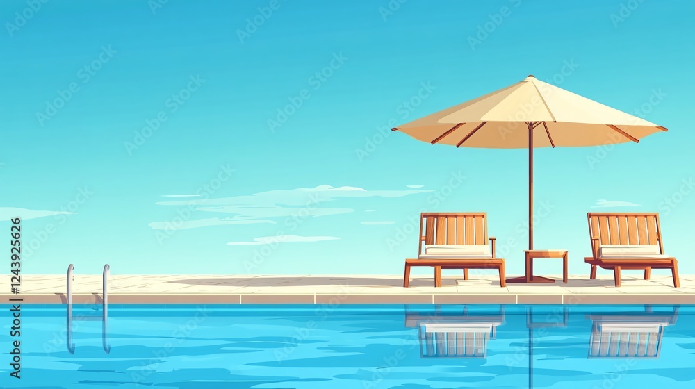 Obraz premium Captivating Outdoor Swimming Pool at Hotel Resort Oasis