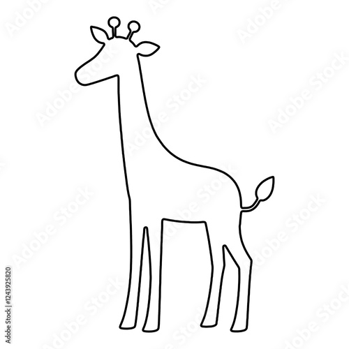Giraffe Drawing | Giraffe Outline | Hand Drawn Giraffe