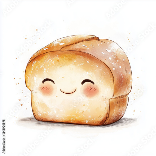 Cute Shokupan bread with a friendly face