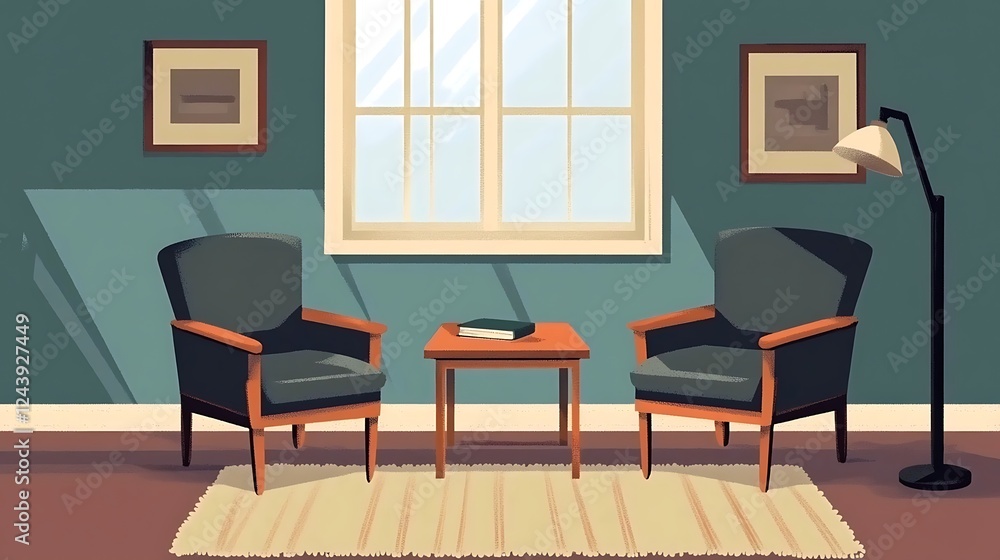 Quiet Room with Two Chairs and a Small Table Quiet Room with Two Chairs and a Small Table
