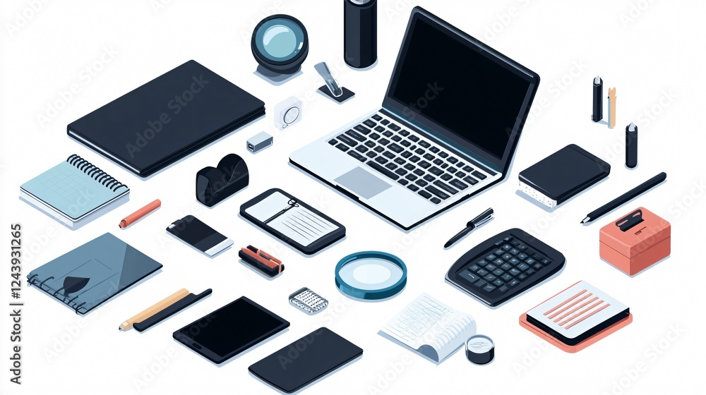 Modern Office Interior Design with Laptop on Desk for Business and Professional Use Modern Office Interior Design with Laptop on Desk for Business and Professional Use