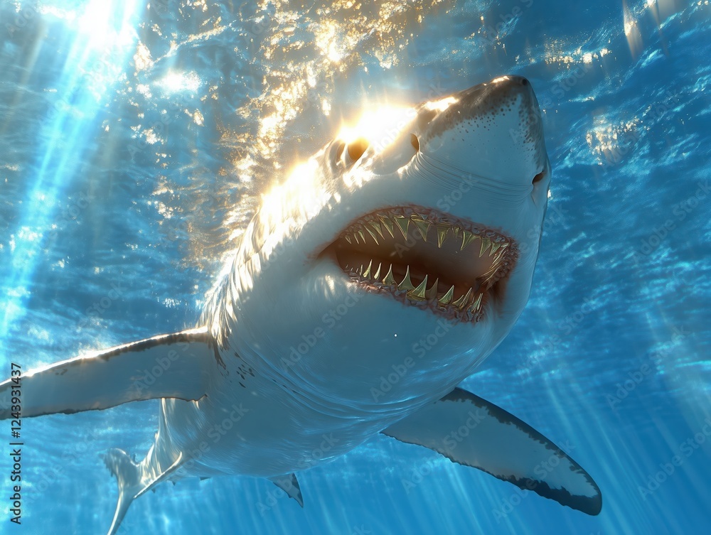 Fototapeta premium Terrifying Shark Coming Toward You