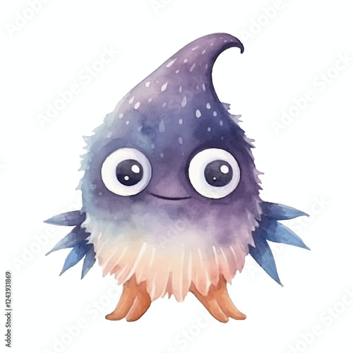 watercolors Cute anglerfish illustration