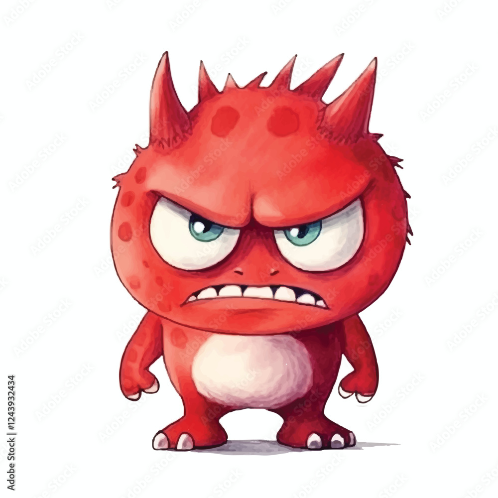 watercolors Cute angry red dinosaur illustration watercolors Cute angry red dinosaur illustration
