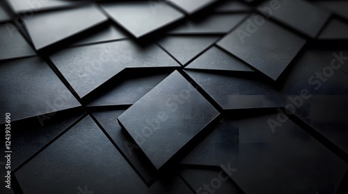 Abstract Dark Geometric Pattern Black Shapes Design,