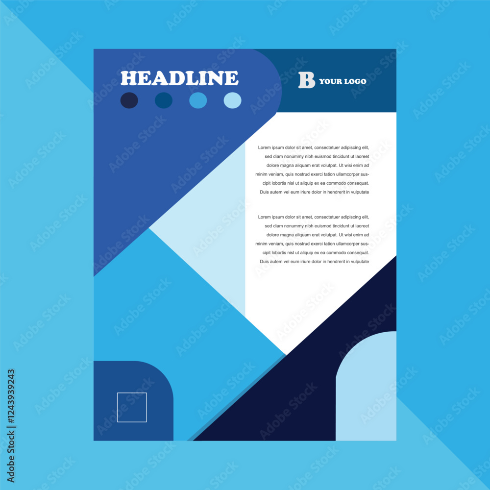 Naklejka premium Abstract classic blue flyer template