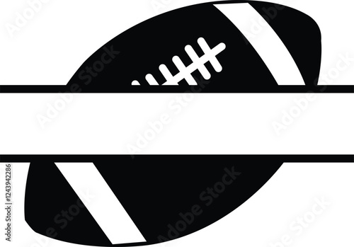 Football clip art design on plain white transparent isolated background for card, shirt, hoodie, sweatshirt, apparel, card, tag, mug, icon, poster or badge, tailgates and touchdowns