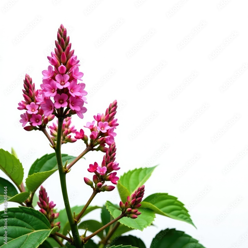 Naklejka premium White background with isolated Veronica longifolia flowers, landscape, botanical