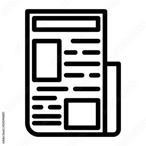 news newspaper line icon