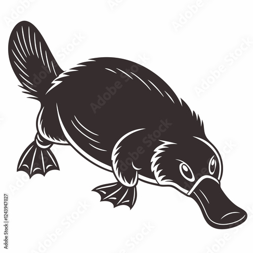 Creative animal icon Platypus vector illustration
