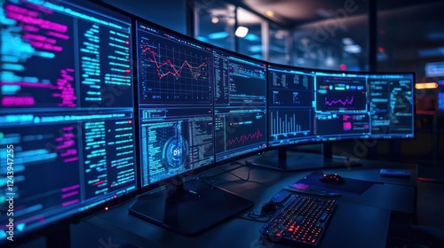 Wallpaper Mural Cybersecurity Data Center: Advanced Monitoring System Torontodigital.ca