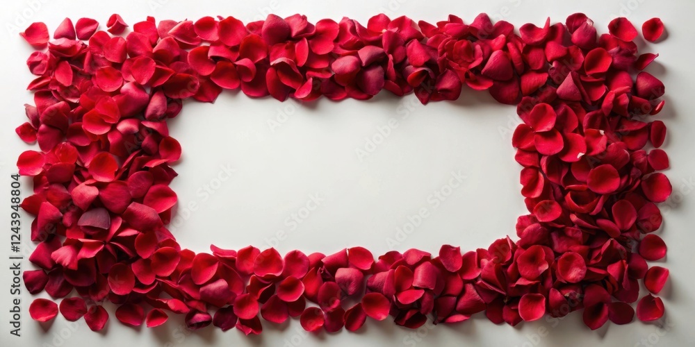 Romantic Red Rose Petals Frame for Elegant Design Romantic Red Rose Petals Frame for Elegant Design