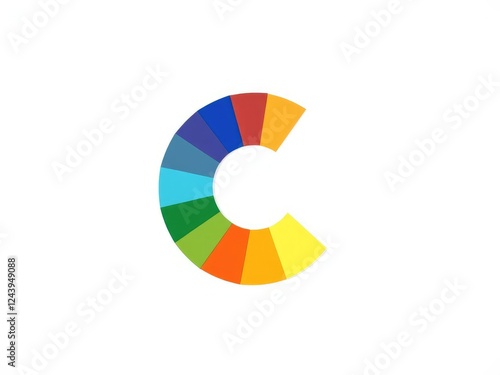 Free Download Minimalist color wheel on a white background with clean lines and simple shapes, style, monochromatic - GFXLoad