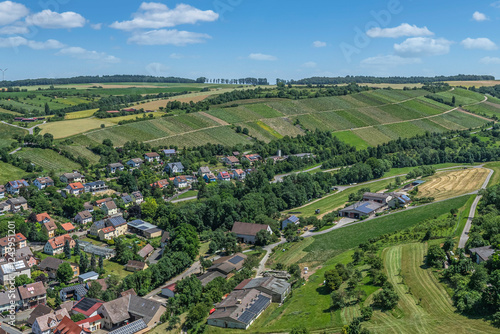 Ausblick auf das idyllische Laudenbach bei Weikersheim in Tauberfranken photo