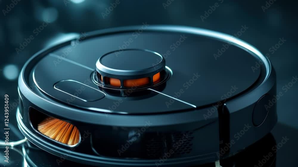 Sleek Smart Robotic Vacuum Device for Home Cleaning with Advanced Features and Design Sleek Smart Robotic Vacuum Device for Home Cleaning with Advanced Features and Design