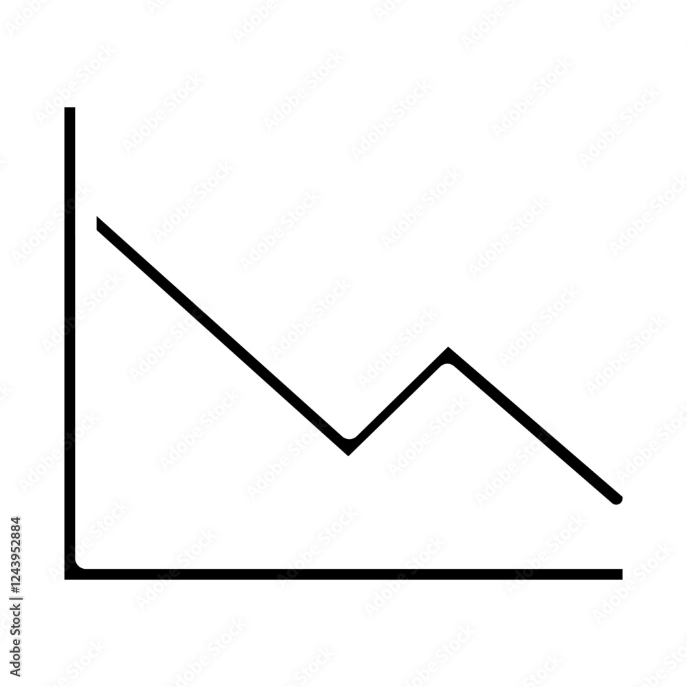 graph goes down solid icon graph goes down solid icon