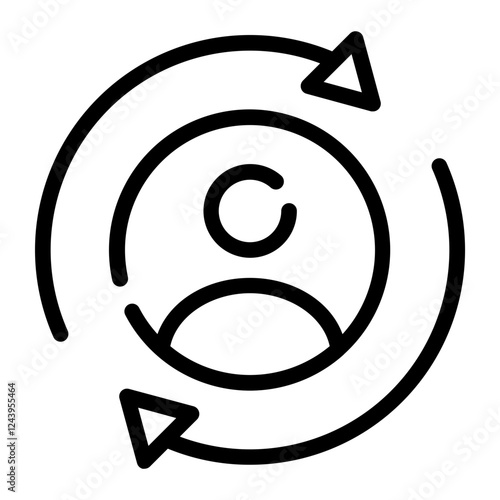 employee regeneration cut line icon