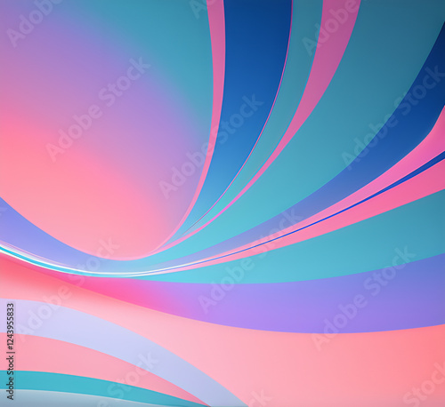 Violet design art of abstract illusion of spiral with geometric shapes of pink and violet lines.Radial motion blur background.Long time exposure.Concept of cyber highway,hyperspace.generative ai