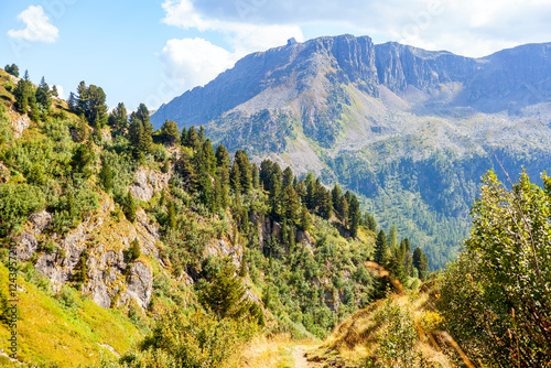 Italian dolomites panorama on a summer day