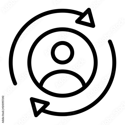 employee regeneration line icon