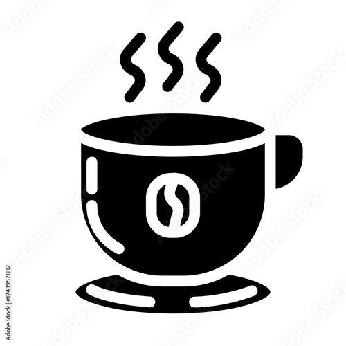 hot coffee solid icon