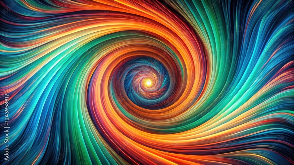 Obraz premium Vibrant Swirling Abstract Art A Colorful Vortex of Light and Energy