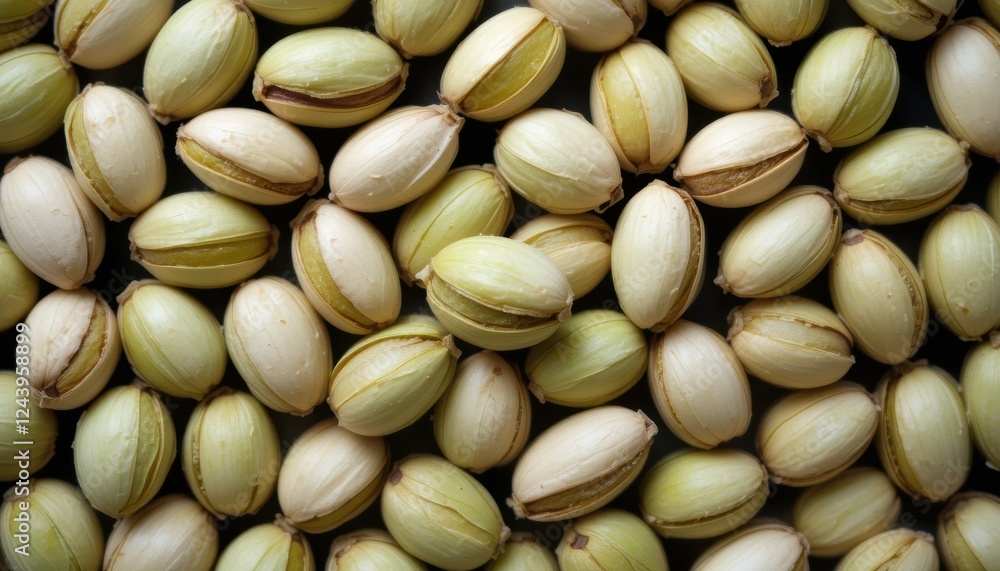 Pistachio Nuts Close Up with Seeds Starting to Peel Pistachio Nuts Close Up with Seeds Starting to Peel