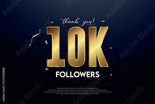 10k followers celebration with beautiful background design vector.