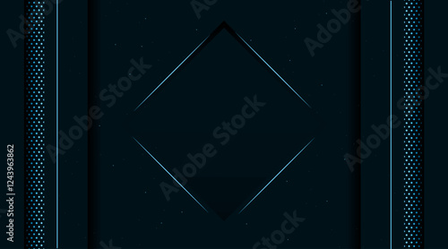 Elegant banner template with pattern geometric shape | Decorative abstract background for web, texture, greeting, flyer, futuristic | Creative dark green Islamic background with neon