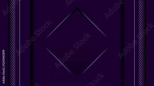 Elegant banner template with pattern geometric shape | Decorative abstract background for web, texture, greeting, flyer, futuristic | Creative violet Islamic background with neon