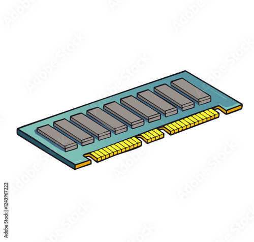 Computer ram module  vector graphic