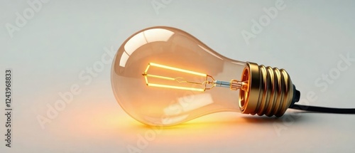 Wallpaper Mural Warm glowing light bulb with a golden filament inside, cozy atmosphere, warm glow Torontodigital.ca